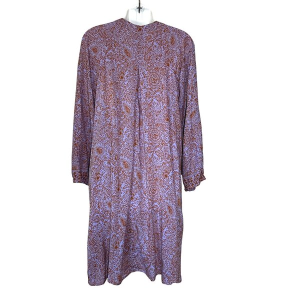 Natalie Martin Fiore Midi Dress Shangri-La Print Womens Size M Resortwear Orchid - Picture 10 of 11